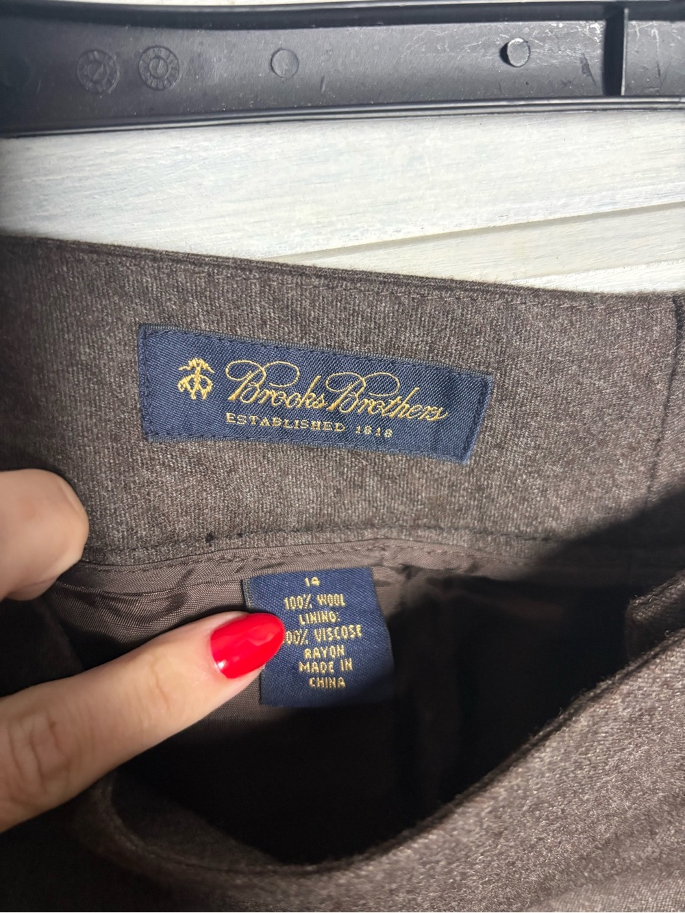 Brooks Brothers Chocolate 100% Wool Cuffed Hem Dress Pants Classic Quiet Luxury - Picture 5 of 8